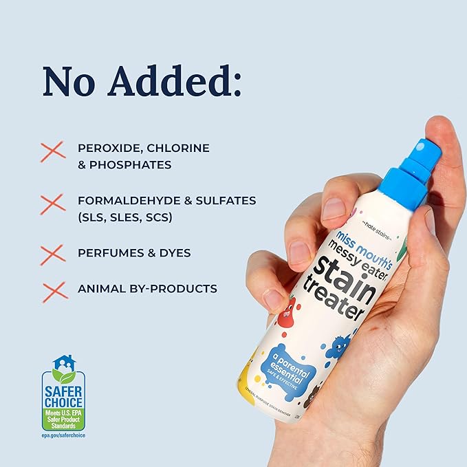 Miss Mouth's Messy Eater Stain Treater Spray - 4oz Stain Remover and Laundry Detergent Sheets
