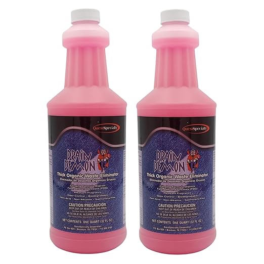 Quest 2900 DRAIN DEMON Thick Organic Waste Eliminator Quarts (2 Pack)