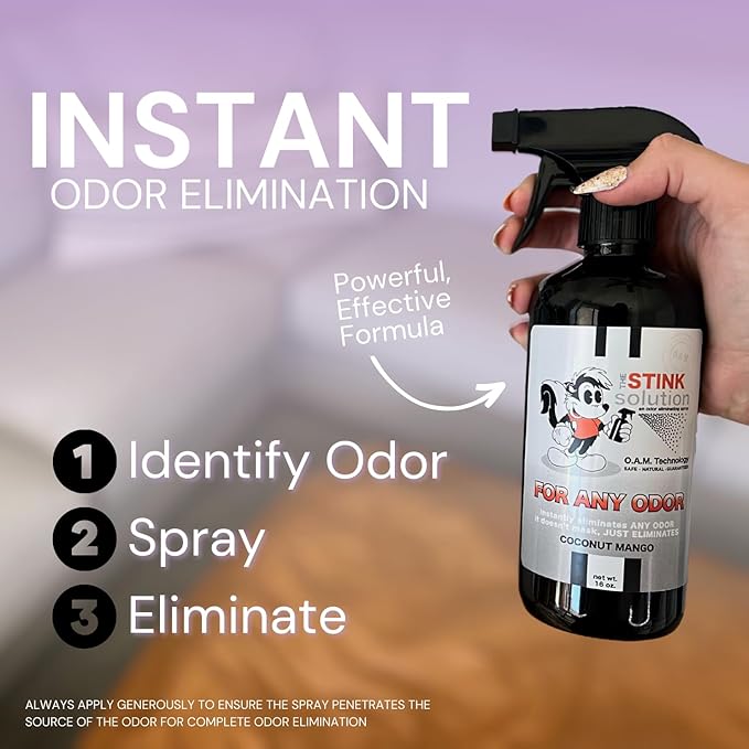 The Stink Solution Unscented Odor Eliminator, Fragrance Free Odor Neutralizer for Home Safe & Very Effective Scent Free Deodorizer 1 4oz, 16 oz Bottle