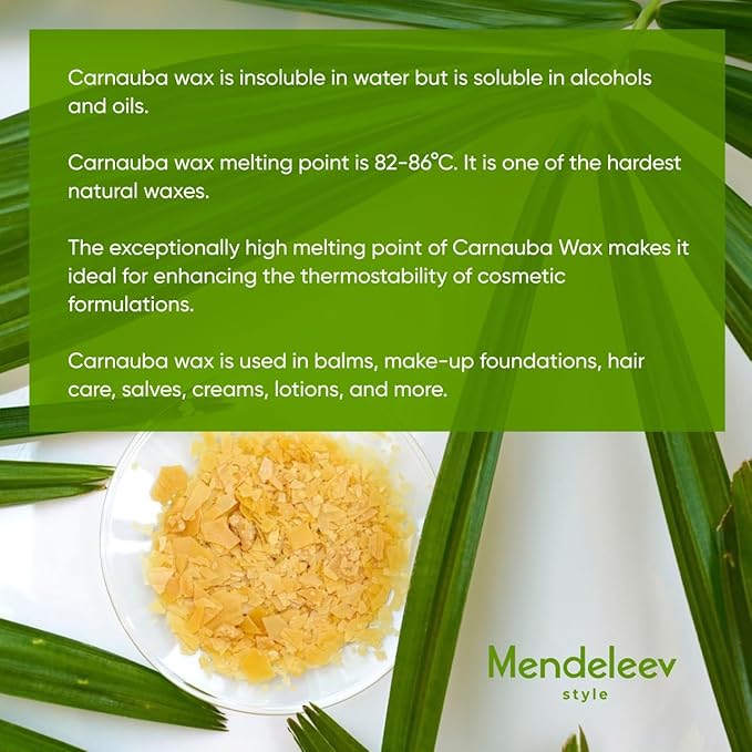 8 Oz Carnauba Wax Flakes for Wood Polishing, Candle Making