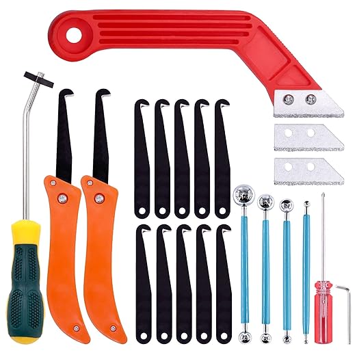 Grout Remover Kit - 22 Pcs Includes Grout Saw, Screwdriver, Dotting Tools, Caulking Tools & Grout Cleaner