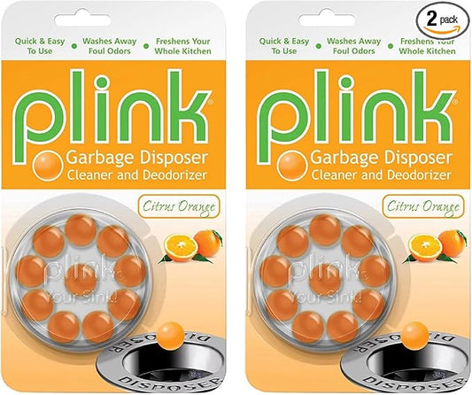 Plink Garbage Disposer Cleaner and Deodorizer, Freshener & Odor Removing Balls, Easy to Use - 20 Count, Orange