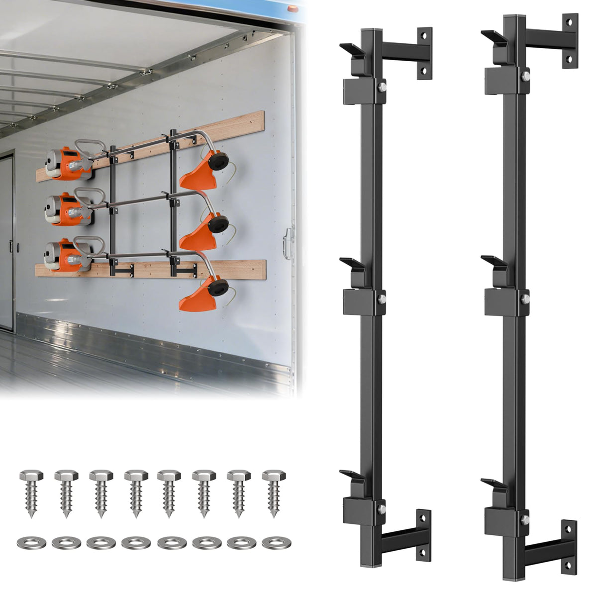 Weed Eater Rack for Enclosed Trailer,Trimmer Rack | Home Organization - Image 1