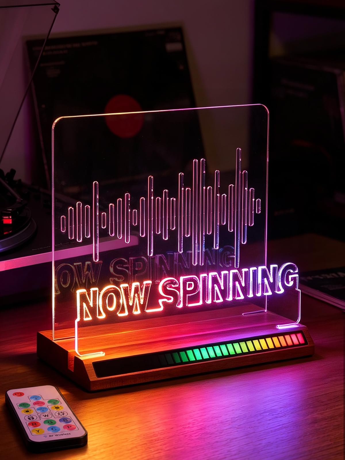 Ammonite Light up Vinyl Record Stand with Pickup Rhythm Light - Image 1