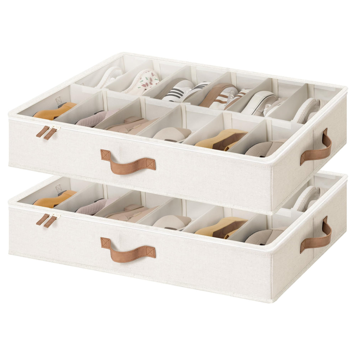 StorageWorks 2-Pack 24-Pair Under Bed Shoe Storage Organizer - Image 1