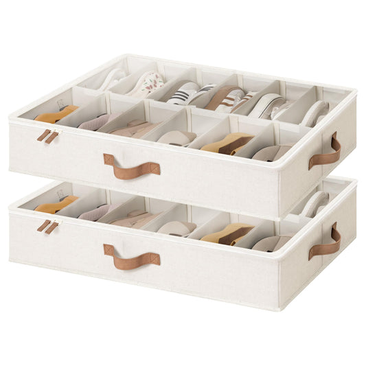 StorageWorks 2-Pack 24-Pair Under Bed Shoe Storage Organizer - Image 1