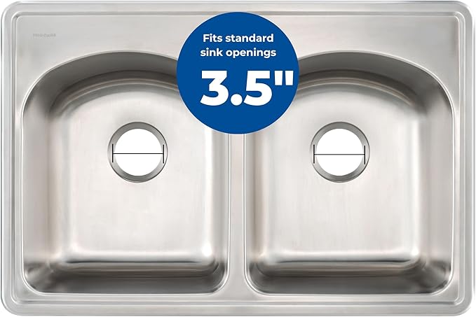Mr. Scrappy 3.5" Sink Drain Assembly with Twist Lock Basket Strainer, Solid Brass, White