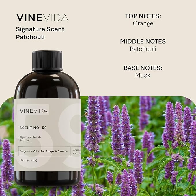 VINEVIDA [4oz] Patchouli Fragrance Oil for Candle Making and Soap Making - Premium Candle Scents for Soy Candles
