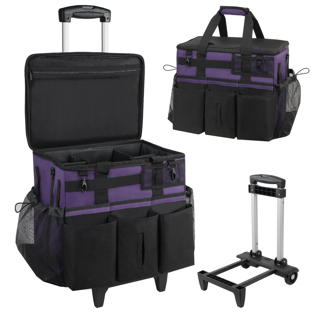 SCAVATA Rolling Cleaning Caddy Bag with Detachable Trolley - Image 1