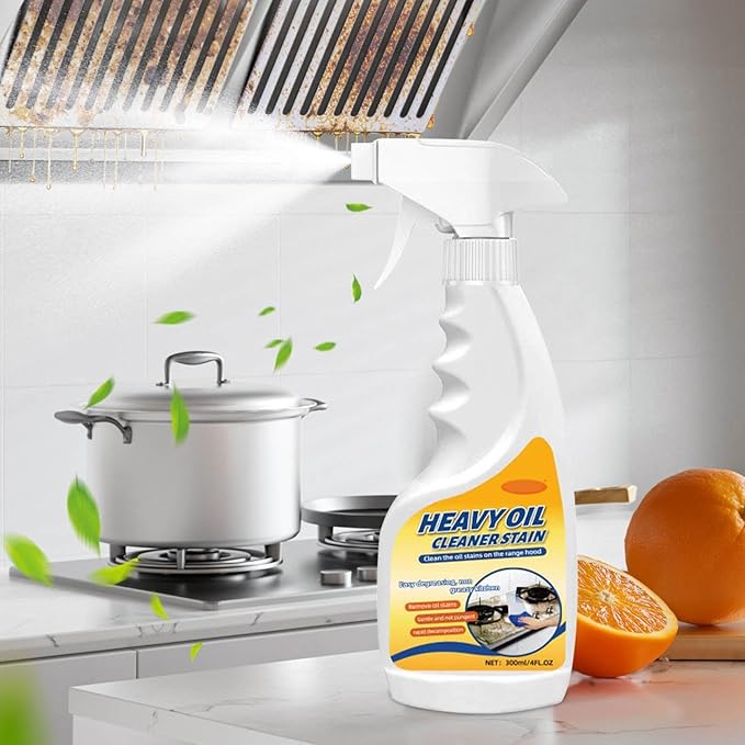 Kitchen Heavy Oil Cleaner Stain, Oven Cleaner, Multi-Purpose Cleaner - Kitchen Degreaser Spray with Spray Nozzle Spray & Towel for Kitchen, Household, Oven, Stove, Range Hood, Sink