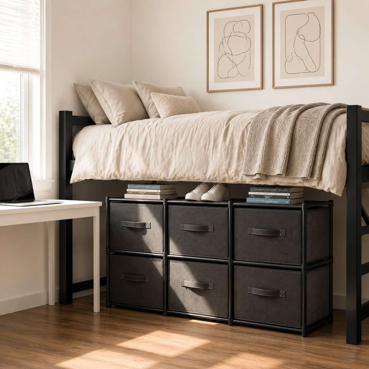Geetery Under Dorm Bed Cube Organizer Shelf with 6 Cube - Image 1