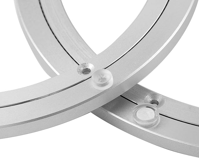 QDiShi 16 Inch Lazy Susan, Heavy Duty Swivel Turntable Aluminum Bearing Metal Rotating Turntable Bearings Swivel Plate Hardware for Dining-Table and Workbench (16 inch)