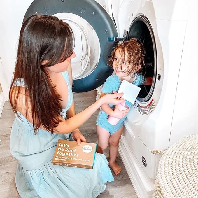 KIND LAUNDRY Detergent Sheets (Ocean Breeze) and Vegan Stain Remover Bar & Pre-Treater (5 oz)