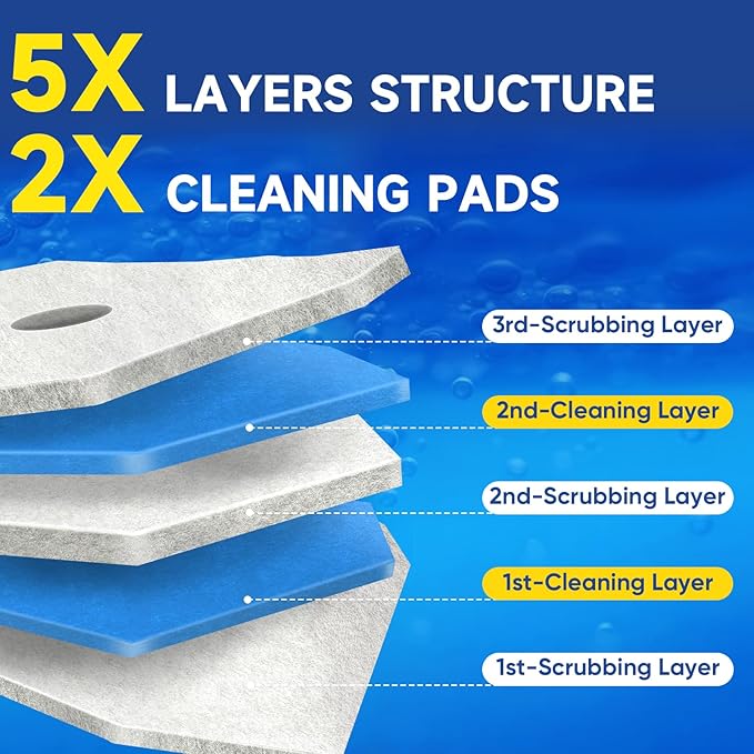 150Ct Aromative Toilet Brush Refills, Toilet Bowl Cleaner Refills, Double-Layer Cleaning Pads Added, Disposable Refill Heads for Toilet Bowl Cleaner Wands，Lemon, Blue Ocean, Lavender （Patented）