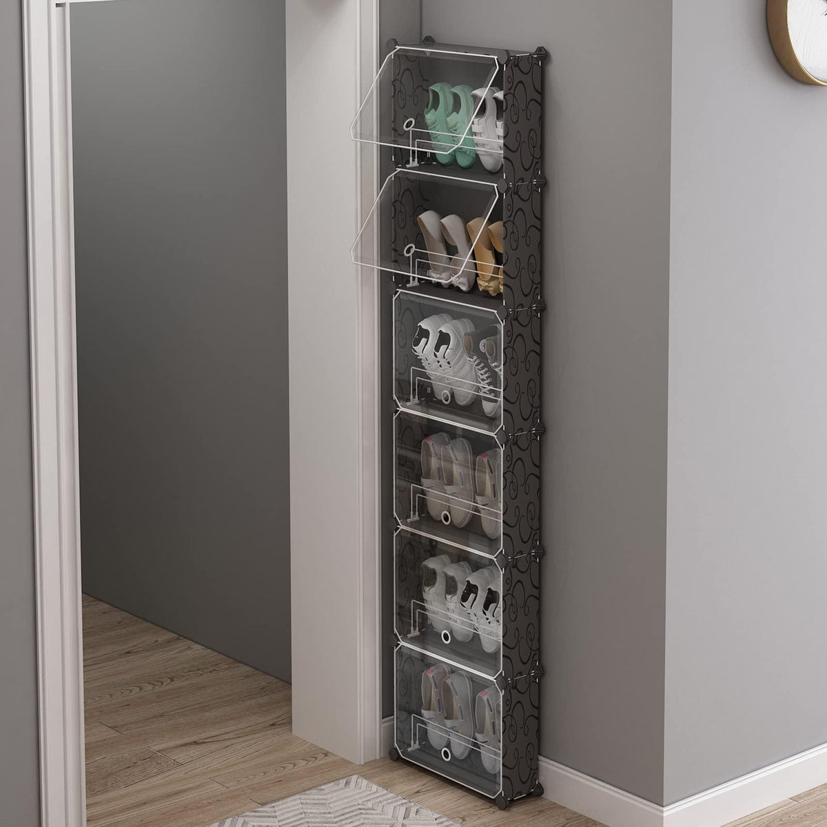 MAGINELS 6 Tier Shoe Rack Organizer with Cover, Slim | All Products - Image 1