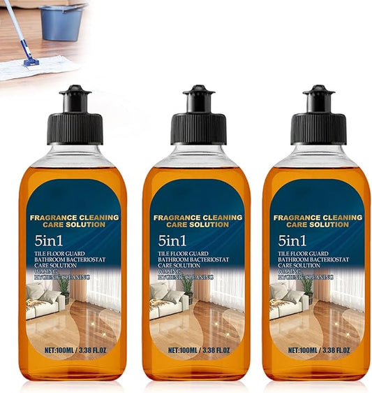 5 in 1 Floor Cleaner, 2026 New Mop Soap for Floor Cleaning, 5 in 1 Fragrance Cleaning Care Solution for Hardwood Floor, Dual-Action Stain and Odor Remover for Mopping Home Kitchen Bathroom (3 Pcs)