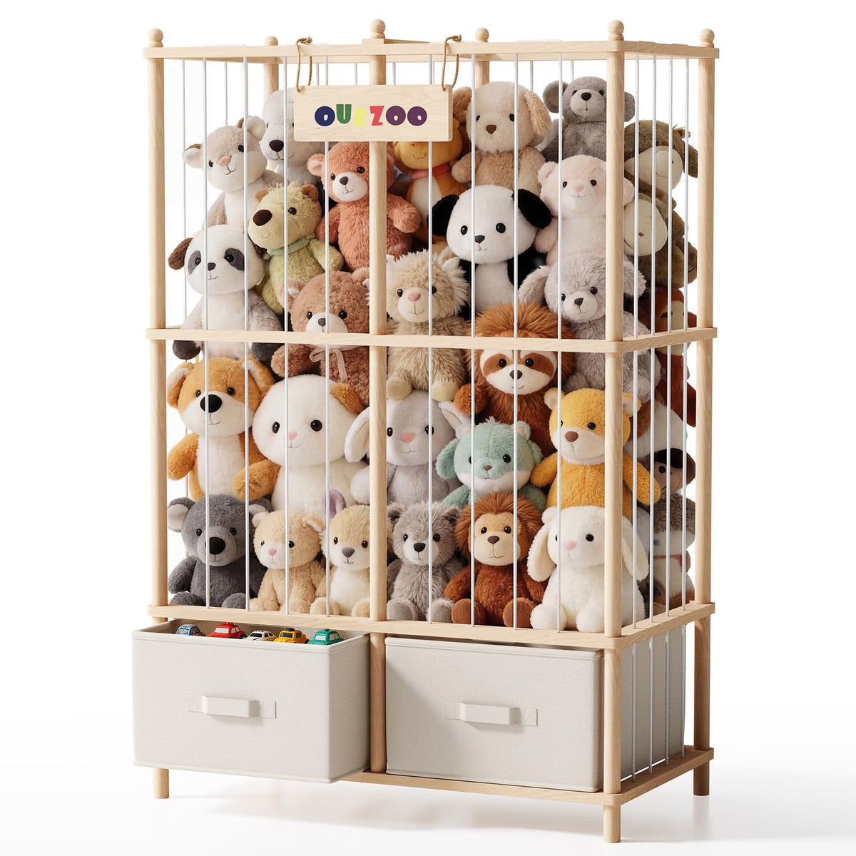 Extra Large Stuffed Animal Storage, Wooden Stuffed Animal - Image 1