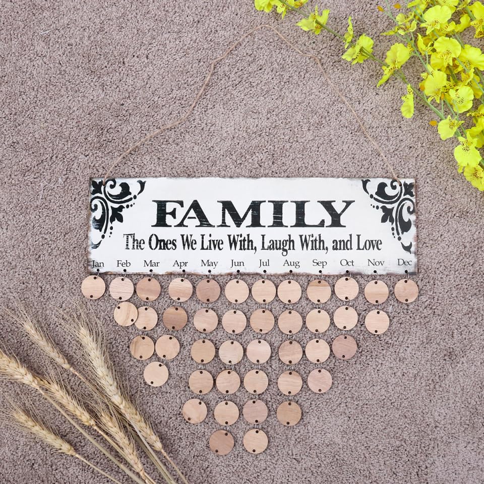 WINOMO Gifts for Mom Grandma Family Birthday Calendar with Tags - Image 3