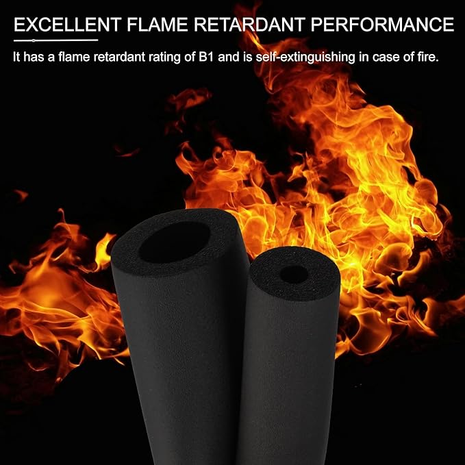 PATIKIL 3"(76mm) ID x 6.6Ft Pipe Insulation Foam Tubes, Pipe Cover Wrap Roll Bar Padding Tubing for Handle Grip HVAC Outdoor Air Conditioner Units, Black