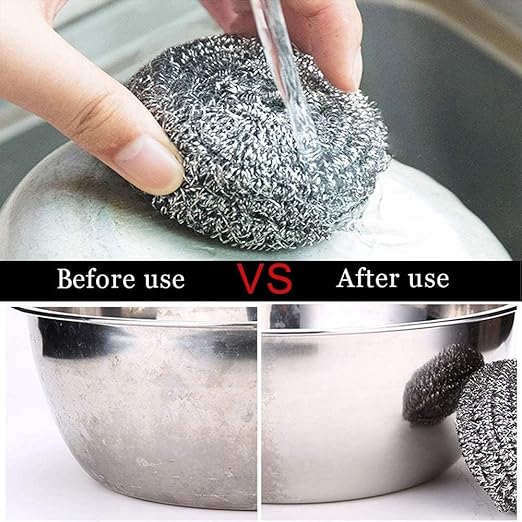 20 Pcs Steel Wool Dishing Scrubber, Steel Wool Scrubber, Kitchen Cleaning Ball, Easy to Scoure Tough Kitchen Greasy Dirt for Cleaning Dishes, Pots, Pans and Ovens