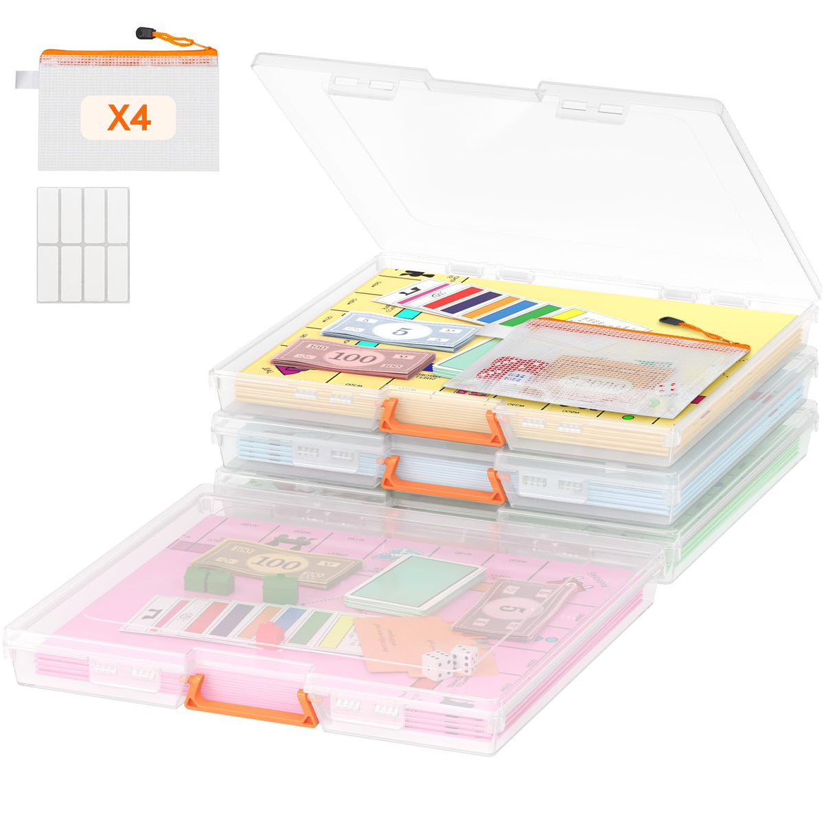 Lifewit Board Game Storage Containers with Handle, 12.2''x10.6'' - Image 1