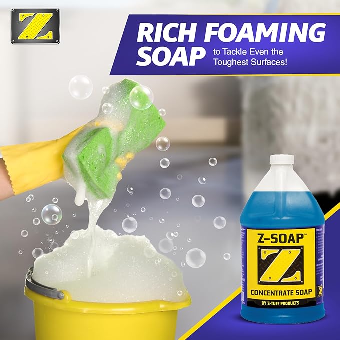 Z-TUFF PRODUCTS Soap Heavy-Duty Marine Soap for Boat Wash, RV and Car Cleaning, Remove Dirt, Stains, salt, Boat Cleaning Soap, Preserve Wax Coating - 1 Gallon Concentrated Soap