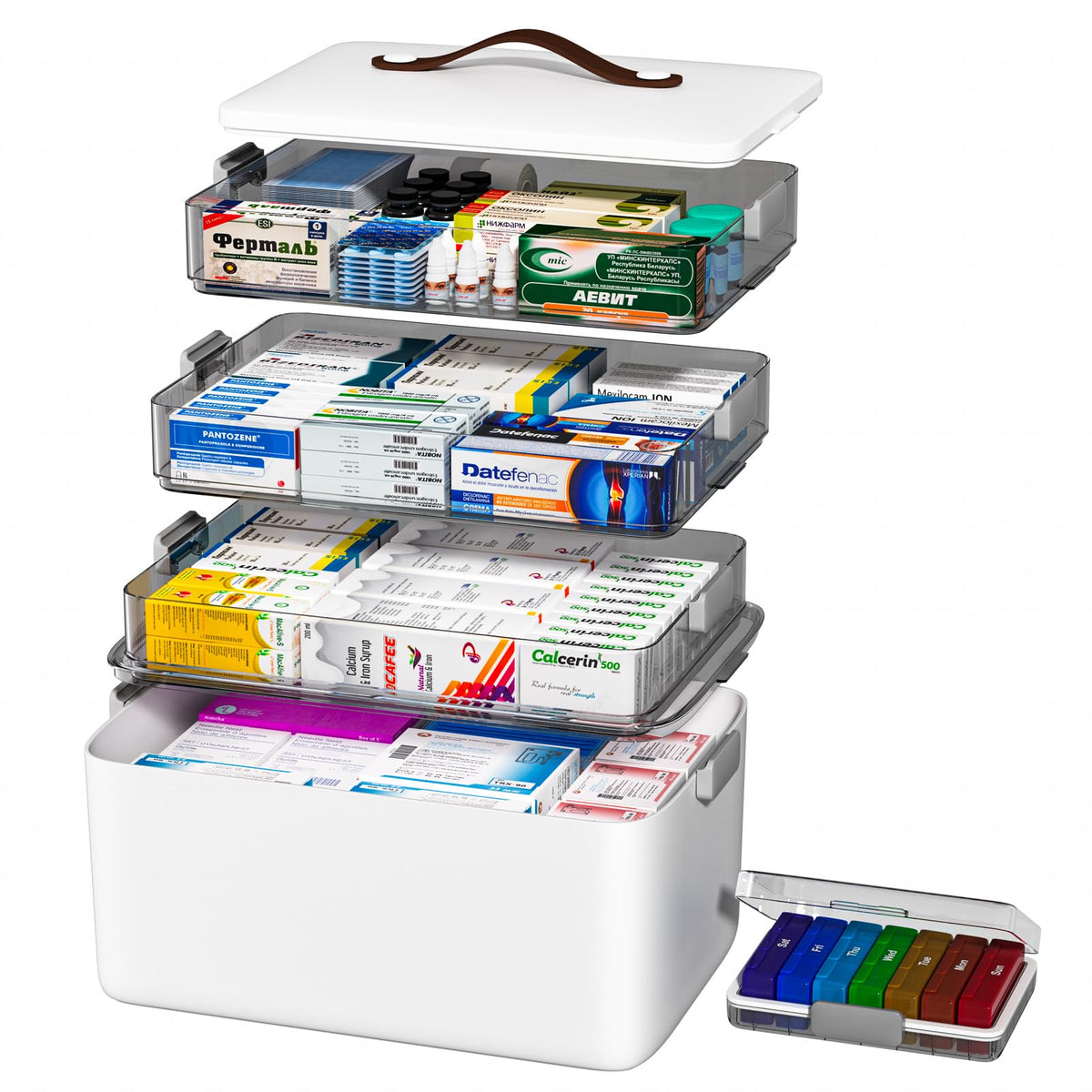 JOYBOS Medicine Storage Box Organizer, Plastic - Image 1