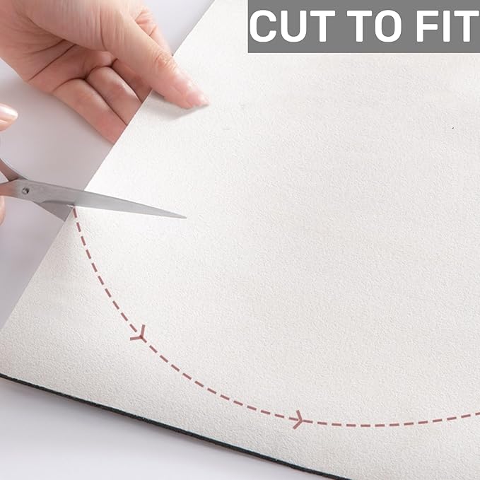 Window Sill Cushion Pad - Narrow Adjustable & Waterproof Window Seat Mat for Bay Windows, Absorbent Dust-Proof Liner with Non-Slip Backing,Cut-to-Fit (Ivory, 59''x4'')