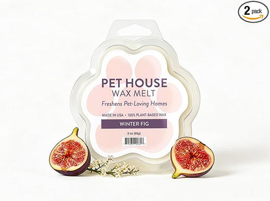 One Fur All Pet House Scented Wax Melts, Natural, Plant Based Soy Wax Melts for Pet Odor, Long Lasting Fragrance for Fresh Smelling Homes, Winter Fig