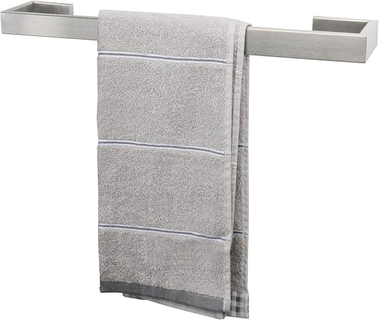 TocTen Bath Towel Rack - Square Base Thicken SUS304 Stainless Steel Towel Bar for Bathroom, Bathroom Bar Accessories Towel Rod Heavy Duty Wall Mounted Towel Holder (Brushed Nickel, 16 Inch)