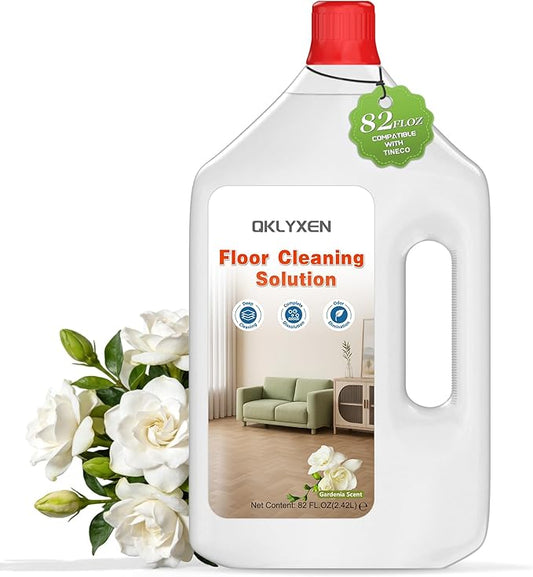 82FL OZ/2.42L Gardenia Scent Floor Cleaning Solution Compatible with Roborock (Q5/Q7/Q8/Q10/S7/S8/Saros 10R/F25/Qrevo Series), Floor Cleaner for All Robot Vacuums & Wet Dry Vacuum with Mopping