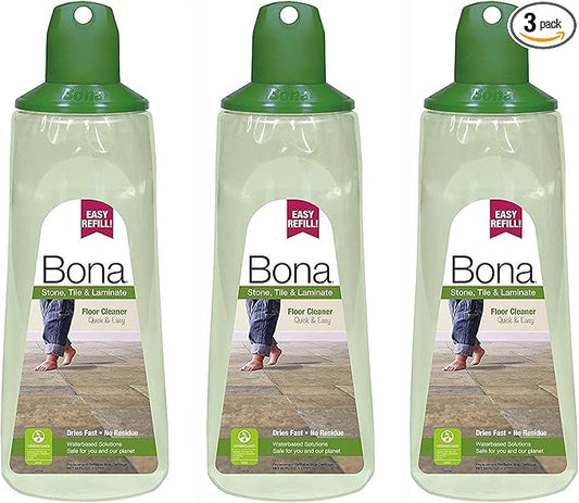 (3 Pack) Bona Stone, Tile & Laminate Floor Cleaner Cartridge, 34 oz