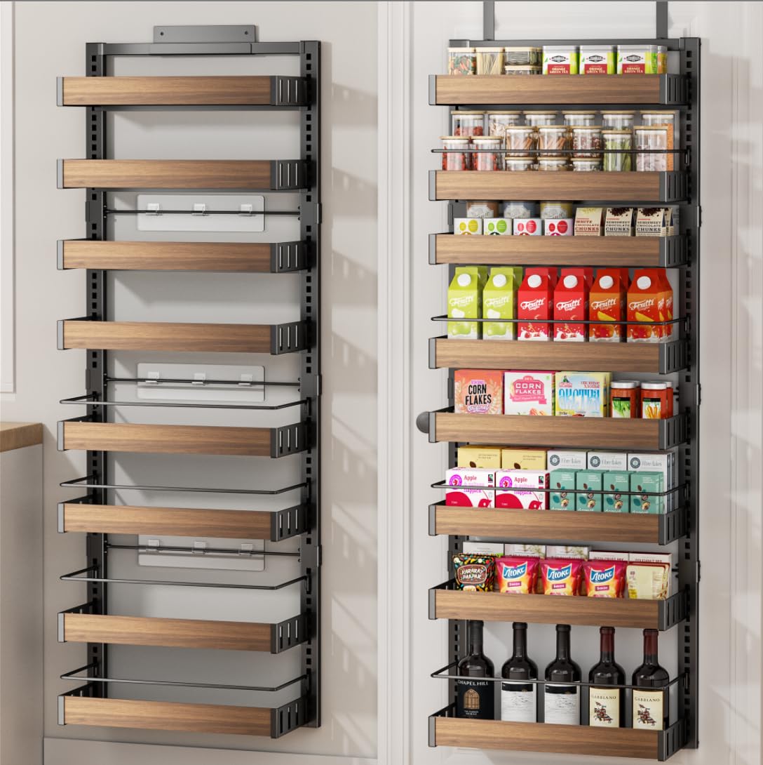 8 Tier Over The Door Pantry Organizer, 2 IN 1 Wall Mount - Image 1