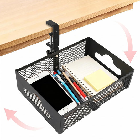 Under Desk Organizer 360° Swivel,No-Drill Clamp-On - Image 1