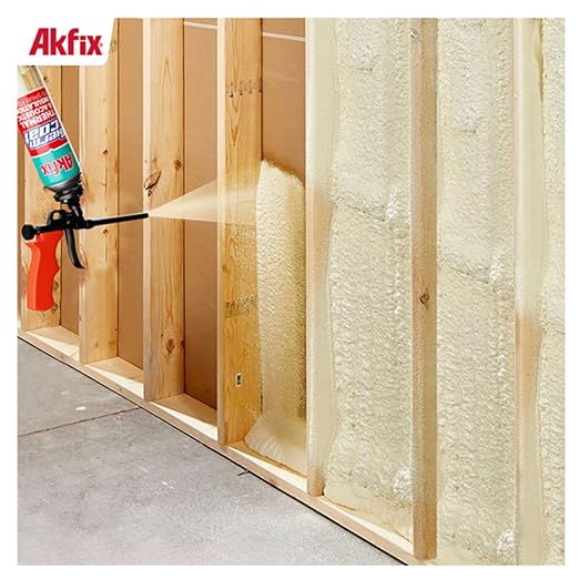 Akfix Thermcoat Fire Rated Spray Foam Insulation 120 sq ft (6x27.1 oz) - (R-Value 11.32/2 inch) Closed Cell Expanding Wide Sealant Thermal Insulation for Walls and Attic - Gun&Cleaner NOT Included