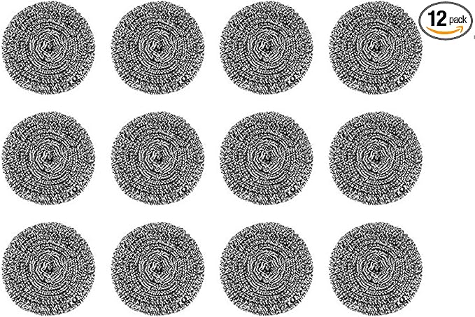 DKKO Stainless Steel Scourers Cleaning Ball Metal Scouring Pads for Kitchens Bathroom Steel Scrubber to Cleaning Dishes Pots Pans Ovens Grills - Pack of 12 Balls,1.05oz Each