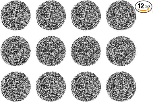 DKKO Stainless Steel Scourers Cleaning Ball Metal Scouring Pads for Kitchens Bathroom Steel Scrubber to Cleaning Dishes Pots Pans Ovens Grills - Pack of 12 Balls,1.05oz Each