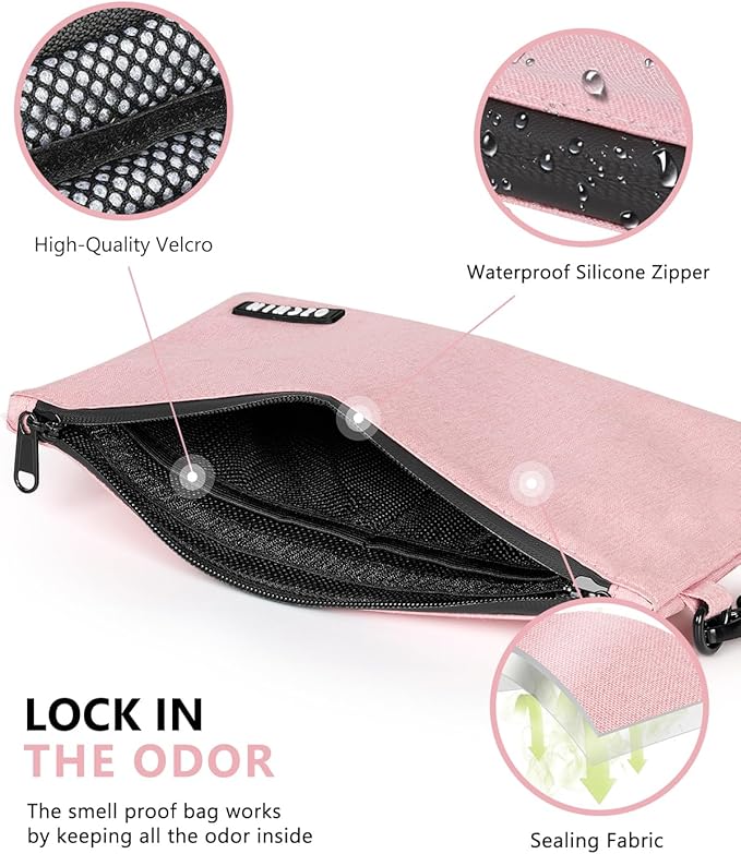 Smell Proof Bag Travel Storage Case Activated Charcoal Pouches Durable Odorless Medicine Organizer