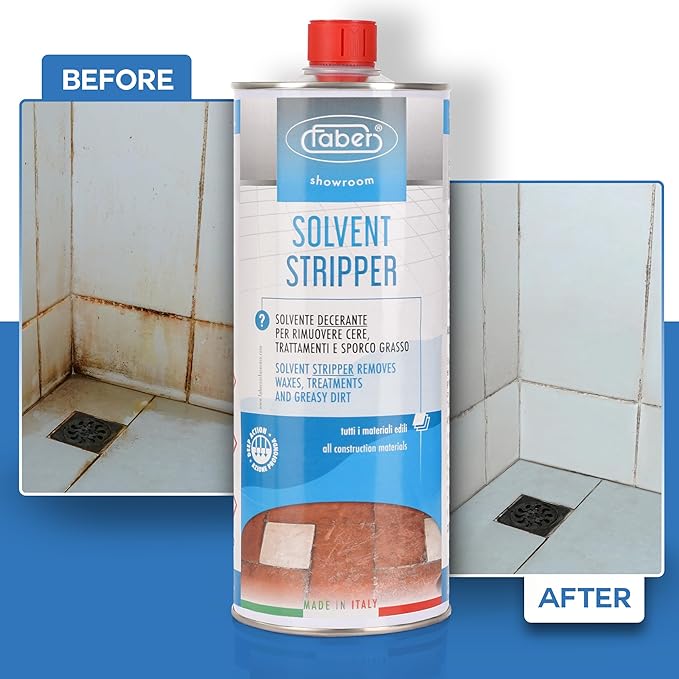 FABER Floor Stripper For Tile & Stone Quick Instant Removal Of Stubborn Dirt & Grease Stains On Tiles, Surfaces & floors. Best Solvent Based Wax Remover & Deep Cleaner For Home & Commercial Use
