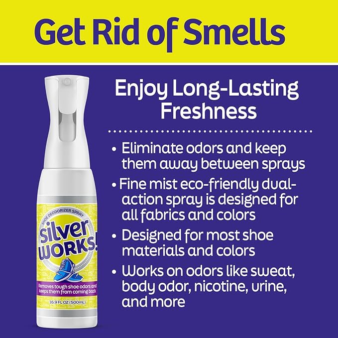 Shoe Deodorizer Spray For Smelly Shoes - Shoe Odor Elimination - Boot, Sneaker, Shoe Smell Eliminator - Stinky Shoes Odor Eliminator, Shoe Freshener Spray -16.9oz