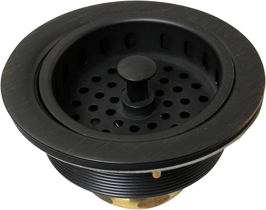 Westbrass A214-12A 3-1/2" Post Style Large Kitchen Sink Basket Strainer, Antique Bronze