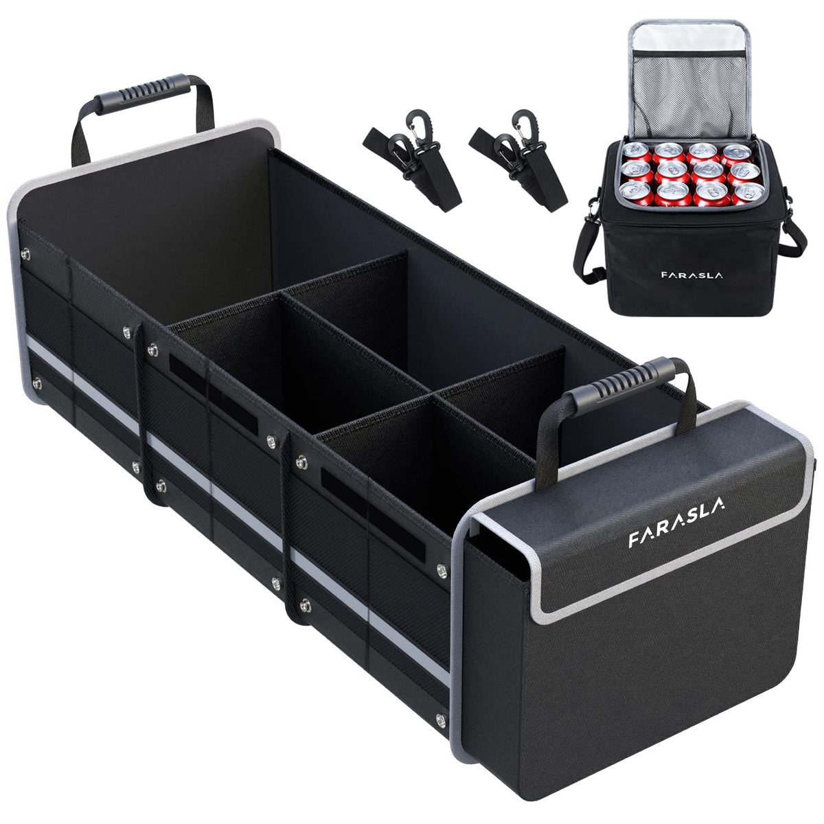 Waterproof Car Trunk Organizer with Cooler Bag - Image 1