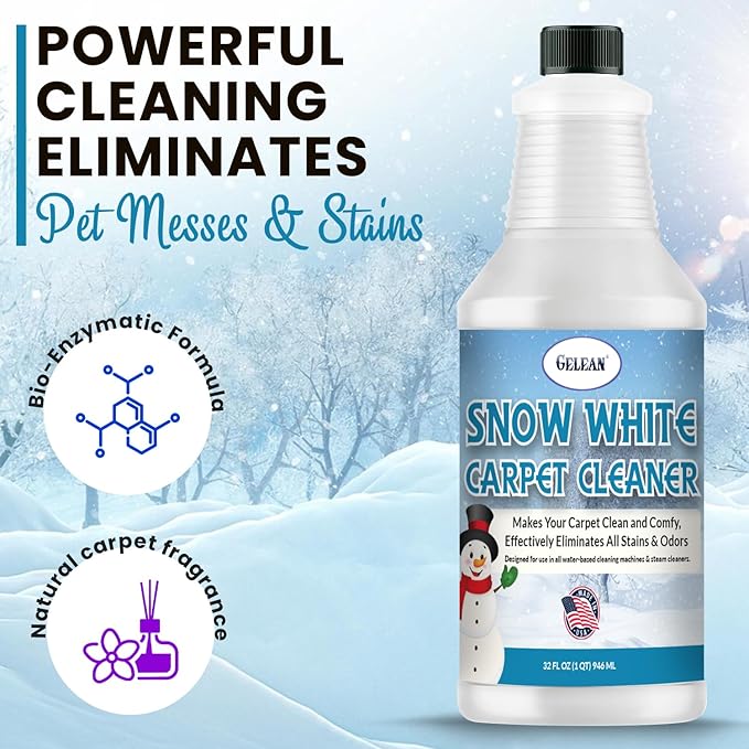 Carpet Cleaner Shampoo - MADE IN USA - Concentrate Carpet Cleaner & Deodorizer - Pet Stain And Odor Remover - Rug Extracting Shampoo, Upholstery, and Machine Use - Fresh Scent (32 Fl oz)