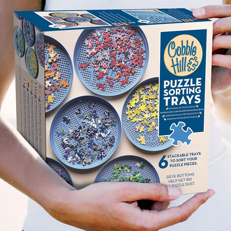 Cobble Hill Puzzle Sorting Trays - 6 Stackable Trays for Sorting - Image 4