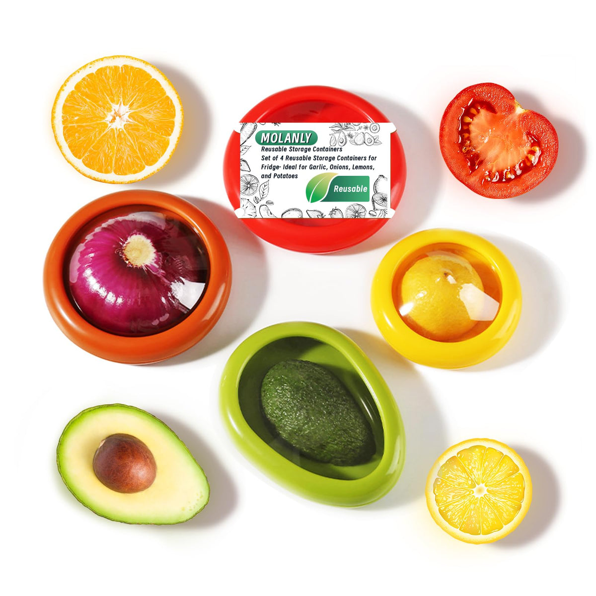 Set of 4 Saver and Tomato Holder - Reusable Storage Containers - Image 1