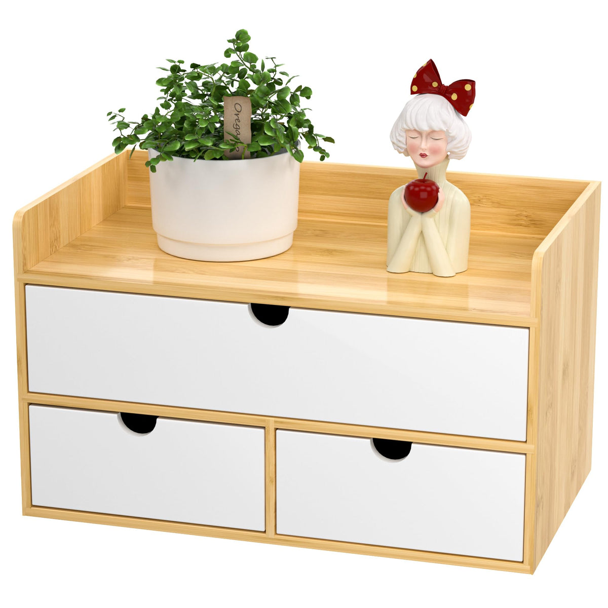 Bamboo Desk Organizer with Drawers, Desktop Storage | All Products - Image 1