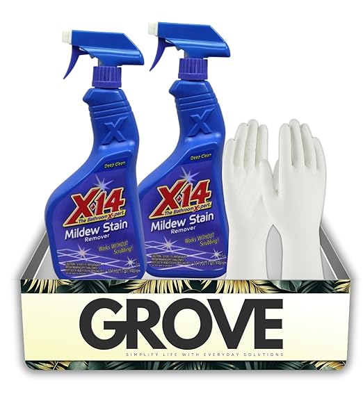 2x Malco X-14 Stain Remover 1 qt Bundle with Cleaning Gloves for Bathroom, Kitchen, and Hard Surface Stain Removal – Gift Set (3 Items)
