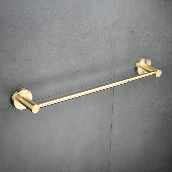 SHUNLI Bathroom Towel Bar Adjustable Flexible 16 to 26 Inch, Brushed Gold Towel Rack Bath Hand Towel Holder Retractable, Wall Mounted/SUS304 Stainless Steel