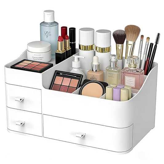 Makeup Organizer Tween Girls Gifts,Large Capacity Bathroom Organizer and Storage with Drawers Trendy Stuff ,Vanity,Bathroom Countertop,Bedroom Storage for Skincare,Cosmetics,Perfume,Brushes,Eyeshadow