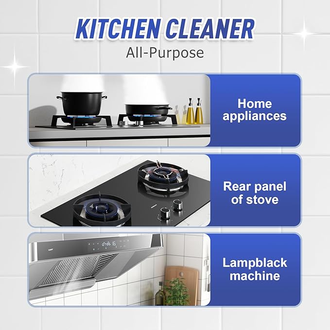 Kitchen Heavy Oil Cleaner, 2025 Upgrade All Purpose Kitchens Heavy Oil Cleaning Agent, Grease Remover, Multipurpose Kitchen Cleaner Spray for Countertops, Ovens, and Appliances (2)